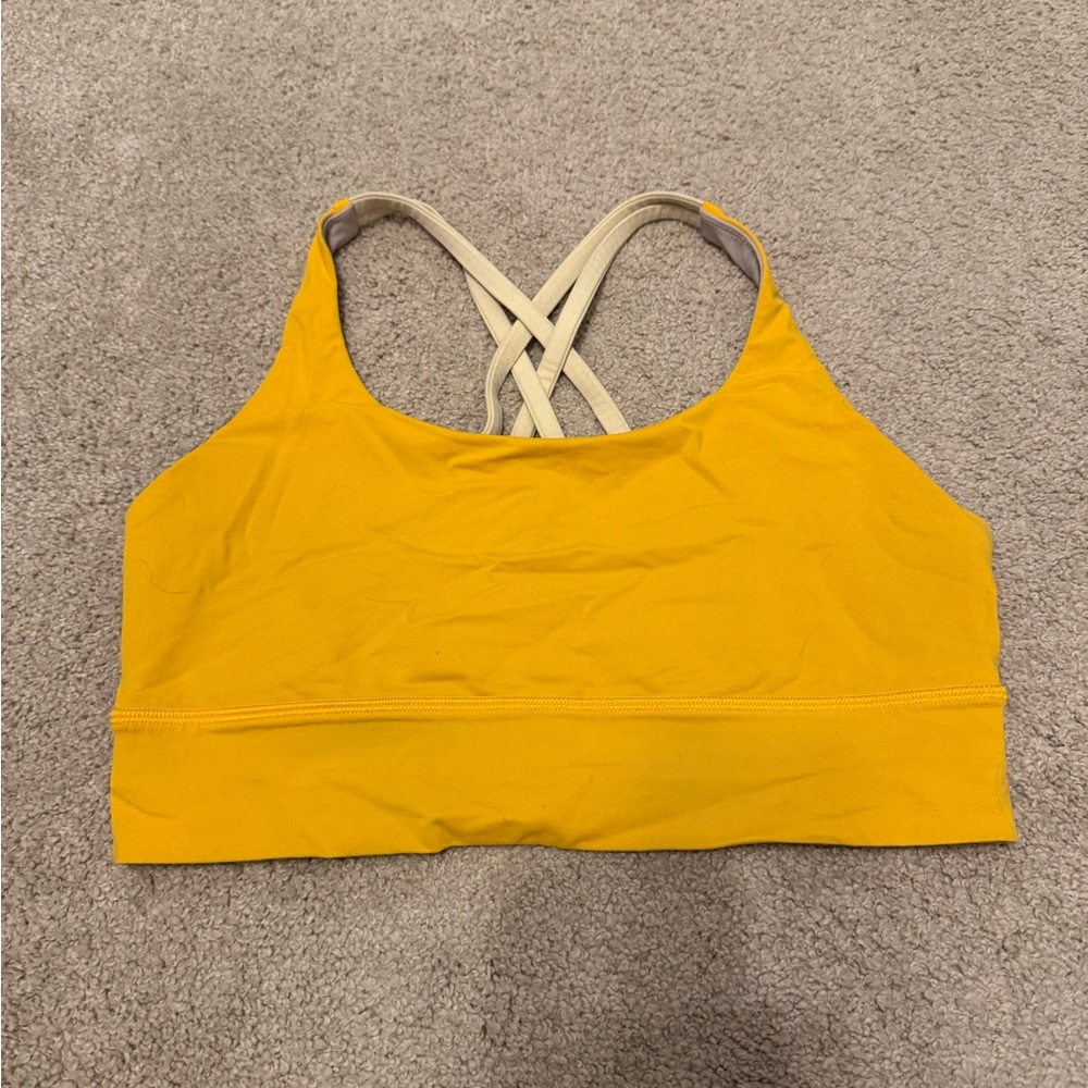 Lululemon Athletica Yellow Sports Bra with Wide Straps